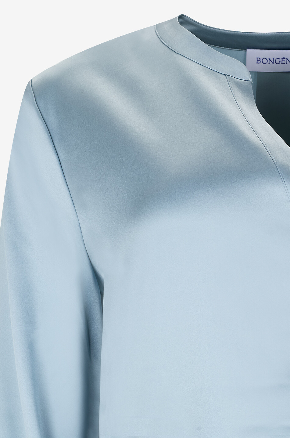 BONGENIE Blouse v-neck satin silk Women BLUE 3