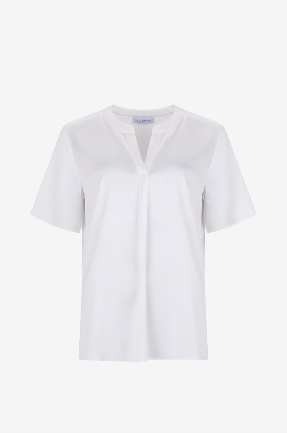 BONGENIE Blouse short-sleeved v-neck in silk Women WHITE 1