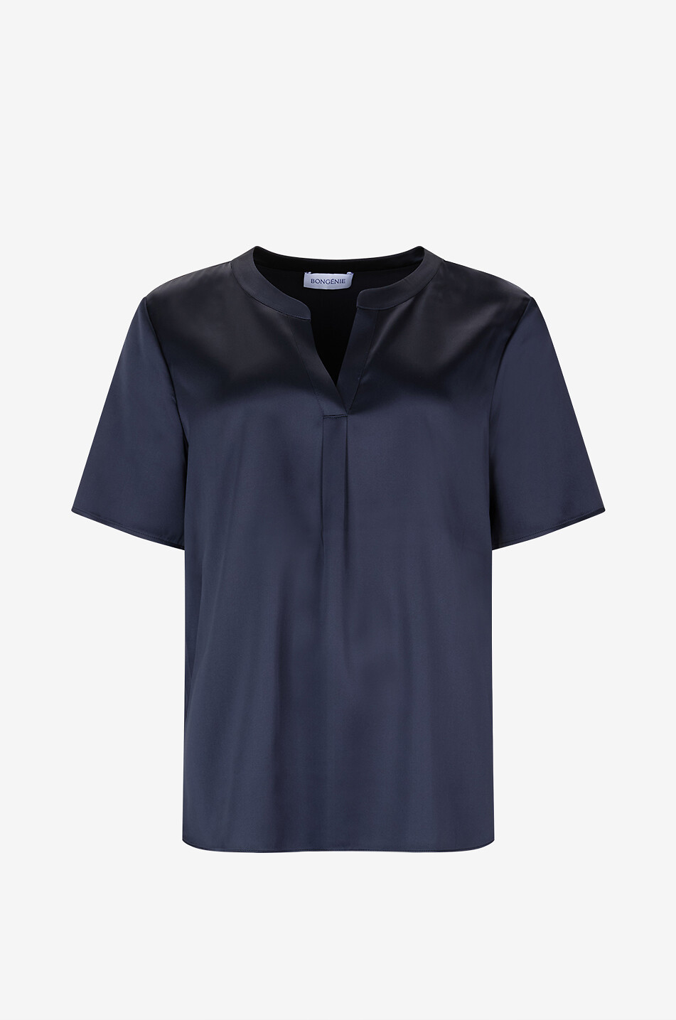 Blouse short-sleeved v-neck in silk