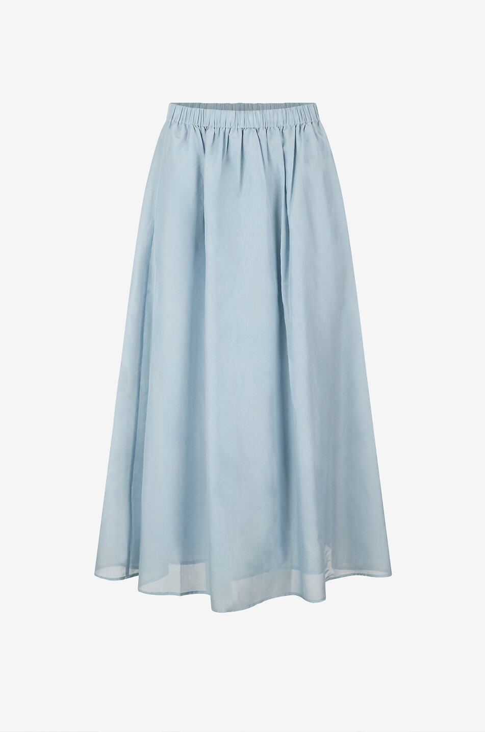 BONGENIE Langer Rock aus Baumwoll-Seiden-Crêpe Damen BLAU 1