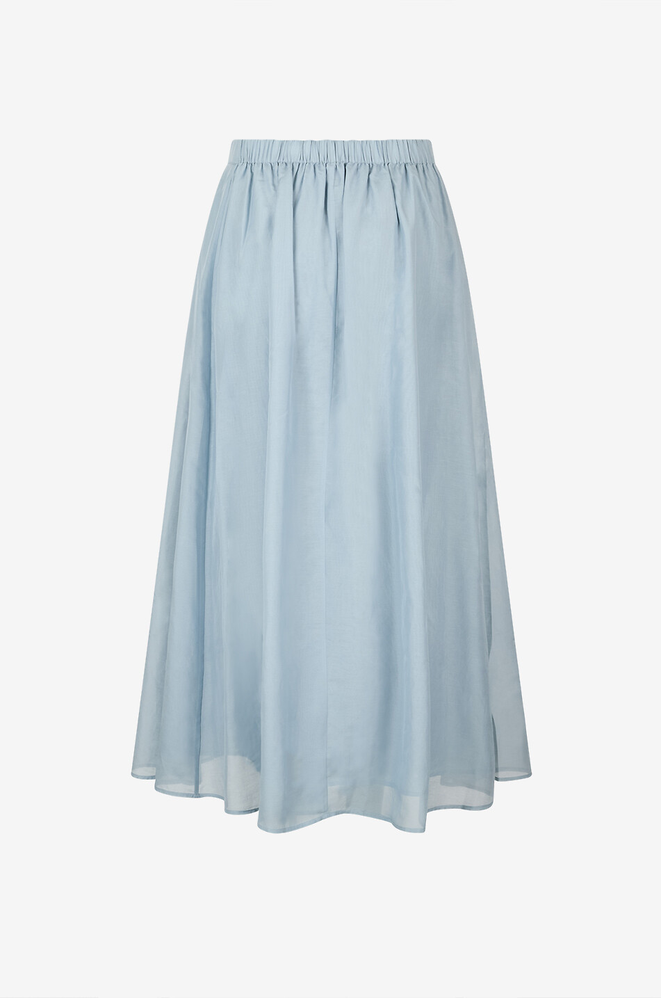 BONGENIE Langer Rock aus Baumwoll-Seiden-Crêpe Damen BLAU 2