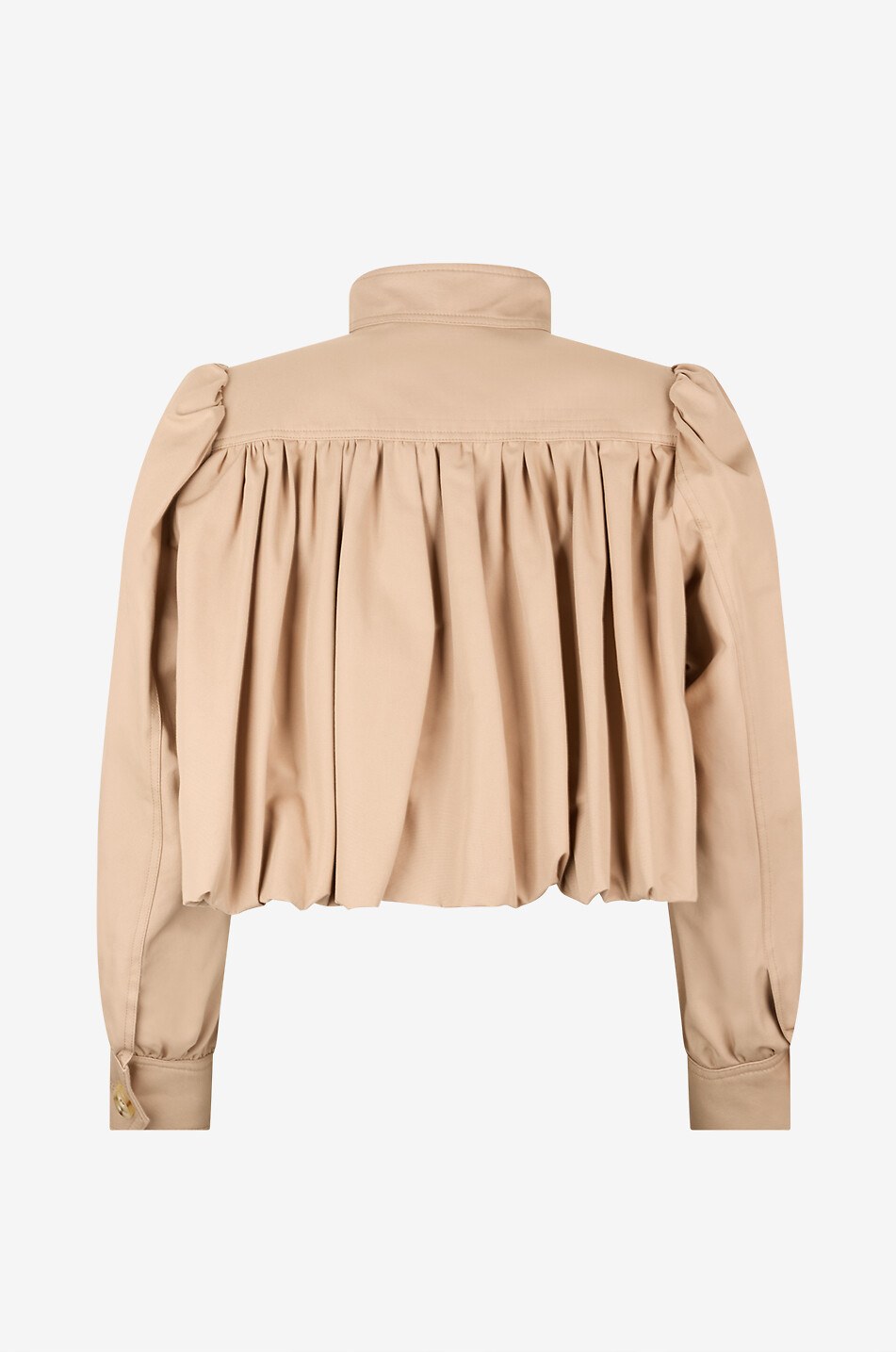 CHLOE Veste courte à manches bouffantes en coton Femme MARRON CLAIR 2