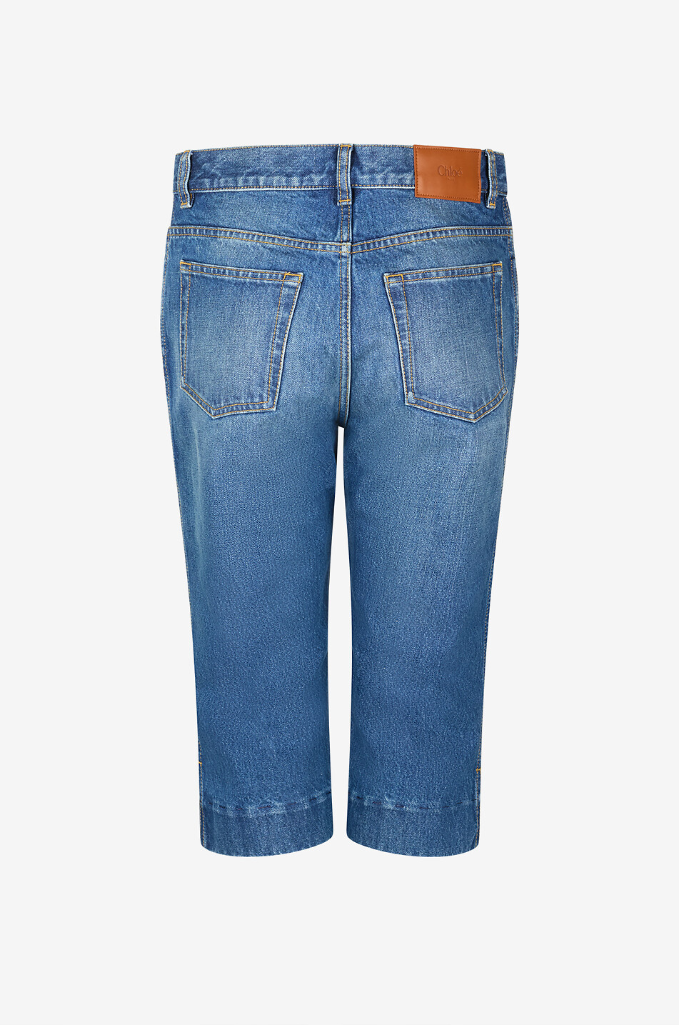 CHLOE Capri cotton denim cropped trousers Women BLUE 2