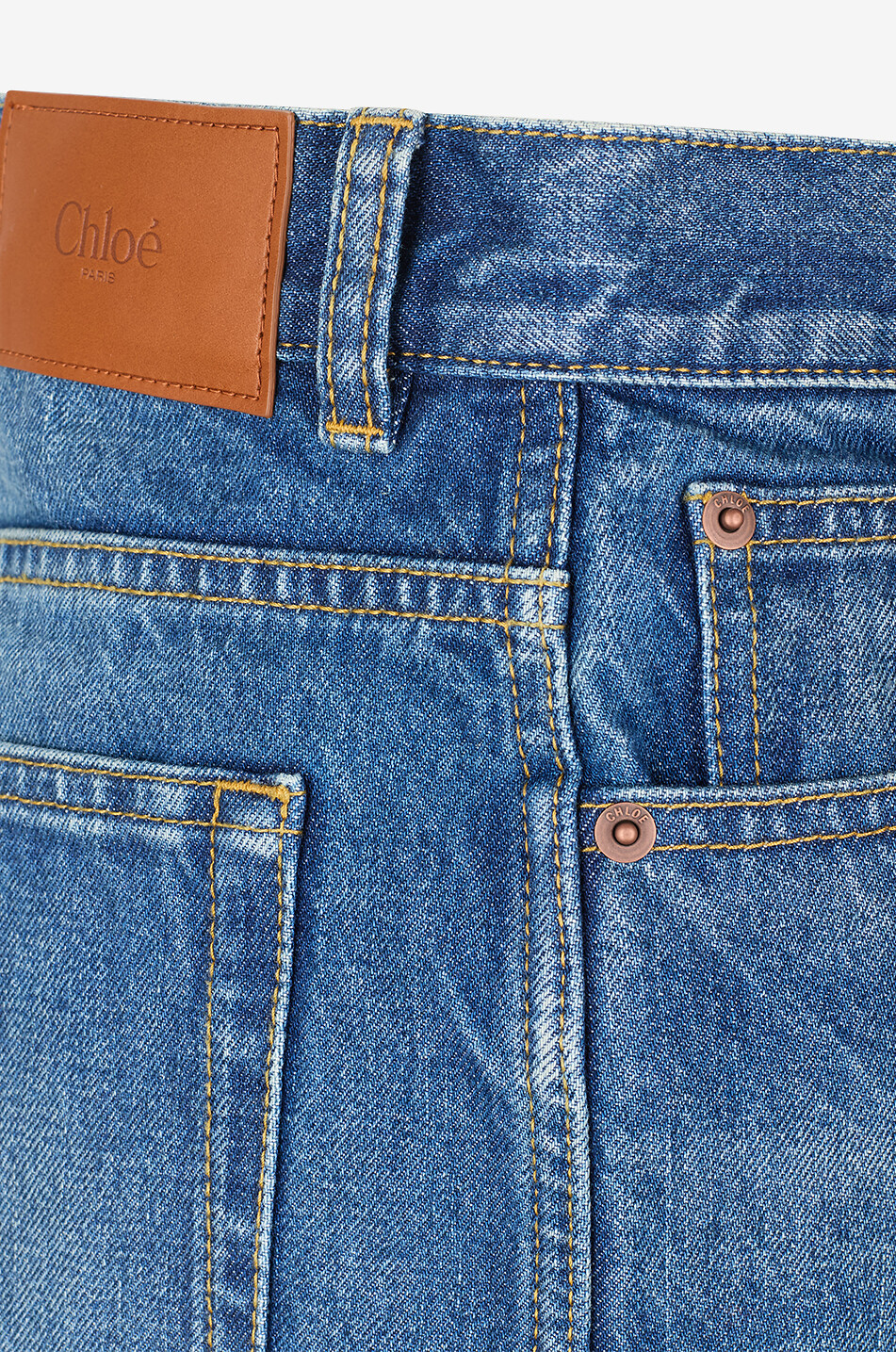 CHLOE Capri cotton denim cropped trousers Women BLUE 3