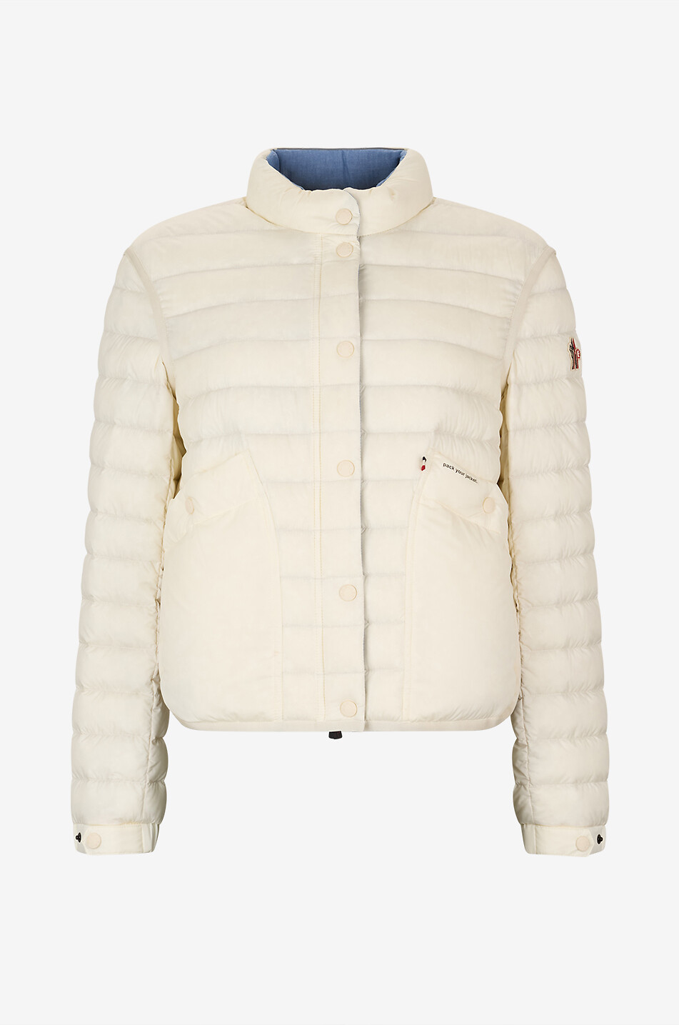MONCLER GRENOBLE Kurze Daunenjacke mit Stehkragen aus technischem Material Madulains Damen CREMEFARBEN 1
