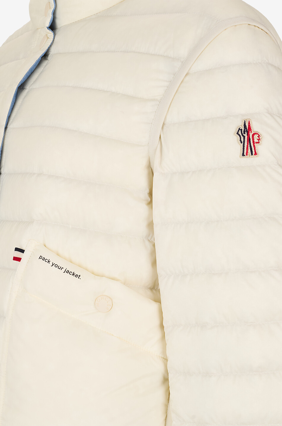MONCLER GRENOBLE Kurze Daunenjacke mit Stehkragen aus technischem Material Madulains Damen CREMEFARBEN 3
