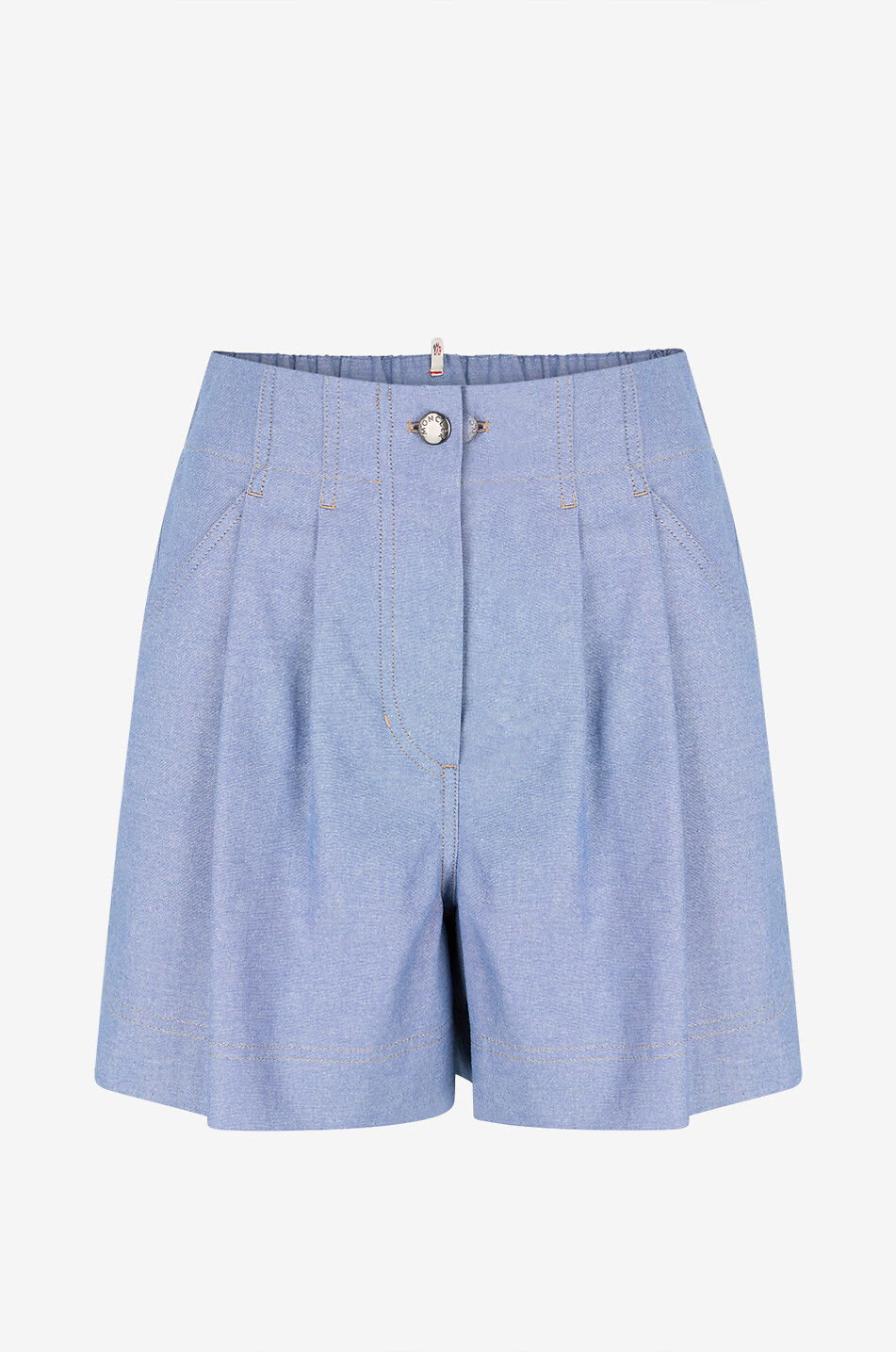 MONCLER GRENOBLE Short à pinces en denim de coton Femme BLEU 1