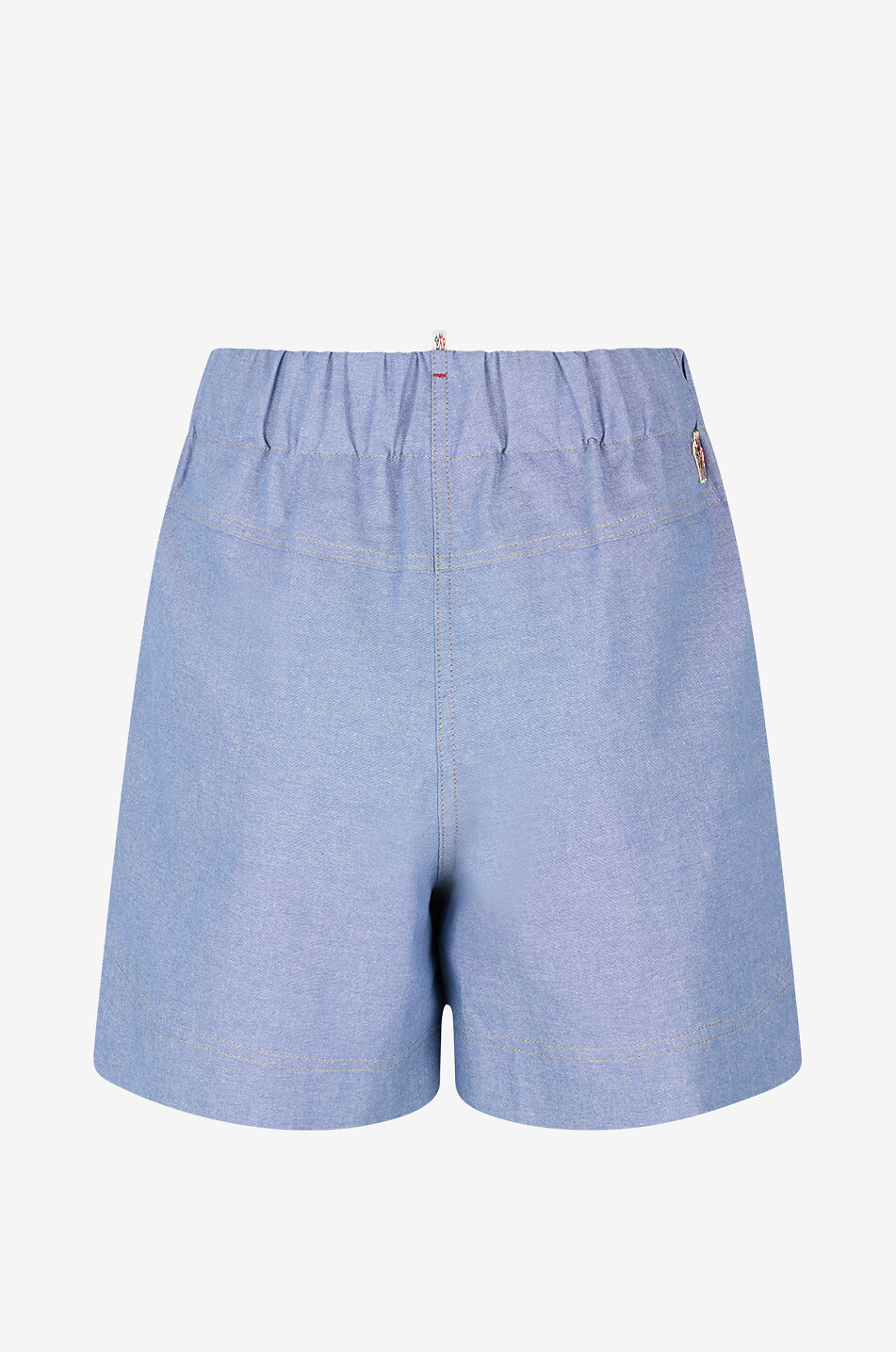 MONCLER GRENOBLE Short à pinces en denim de coton Femme BLEU 2