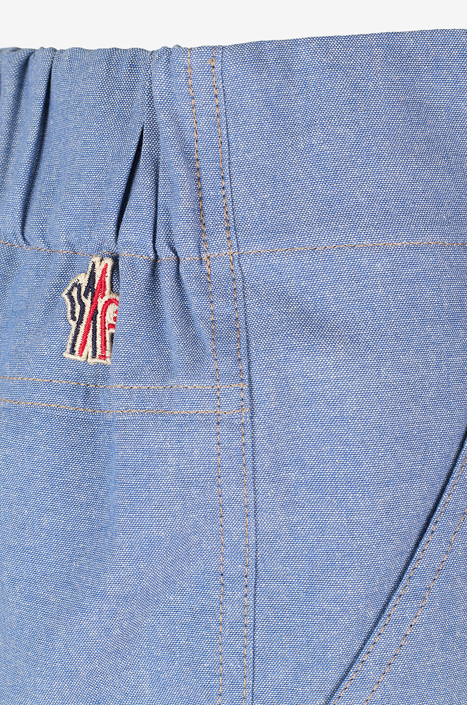 MONCLER GRENOBLE Short à pinces en denim de coton Femme BLEU 3