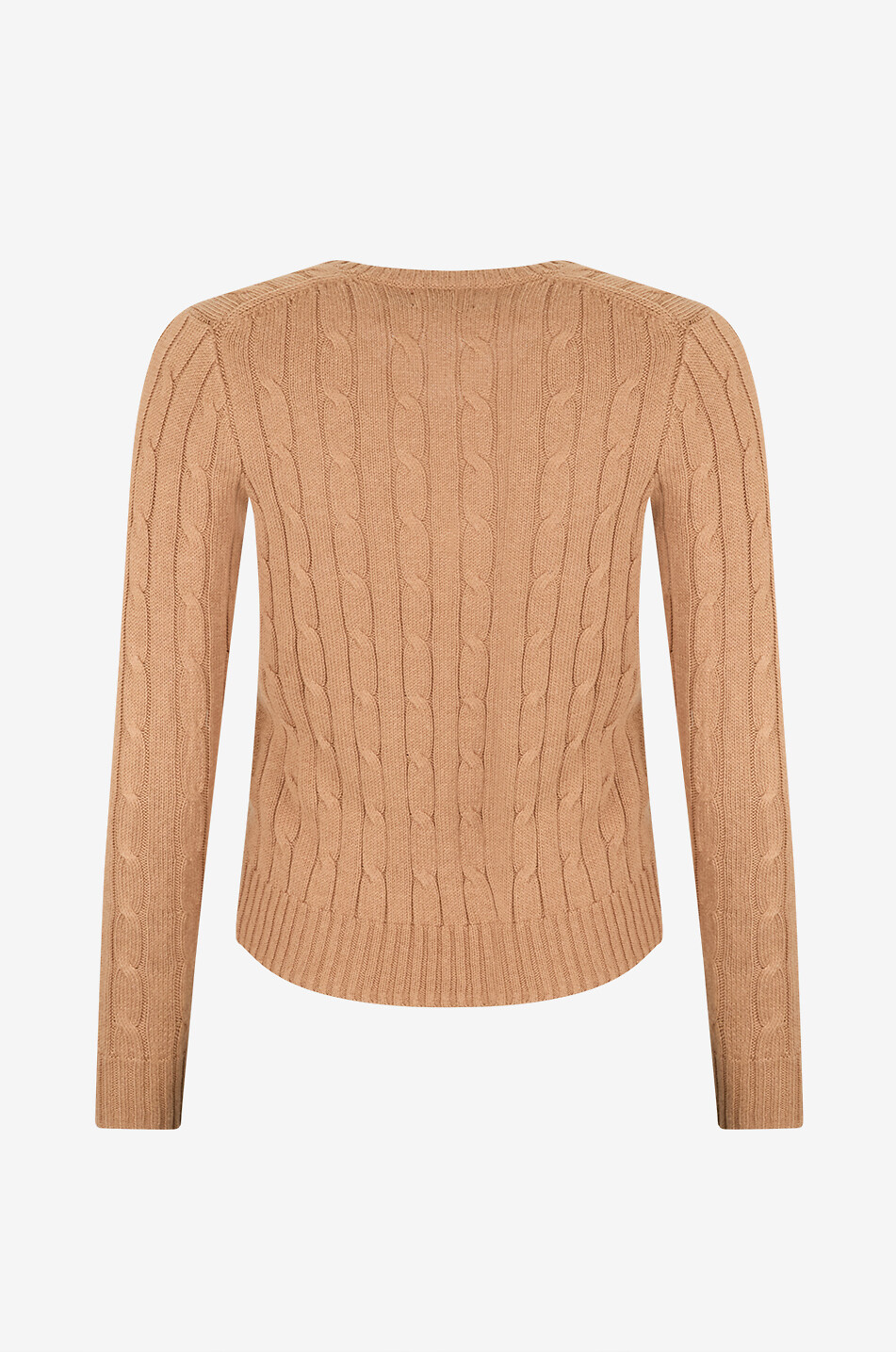 POLO RALPH LAUREN V-neck cable-knit cotton jumper Women CAMEL 2