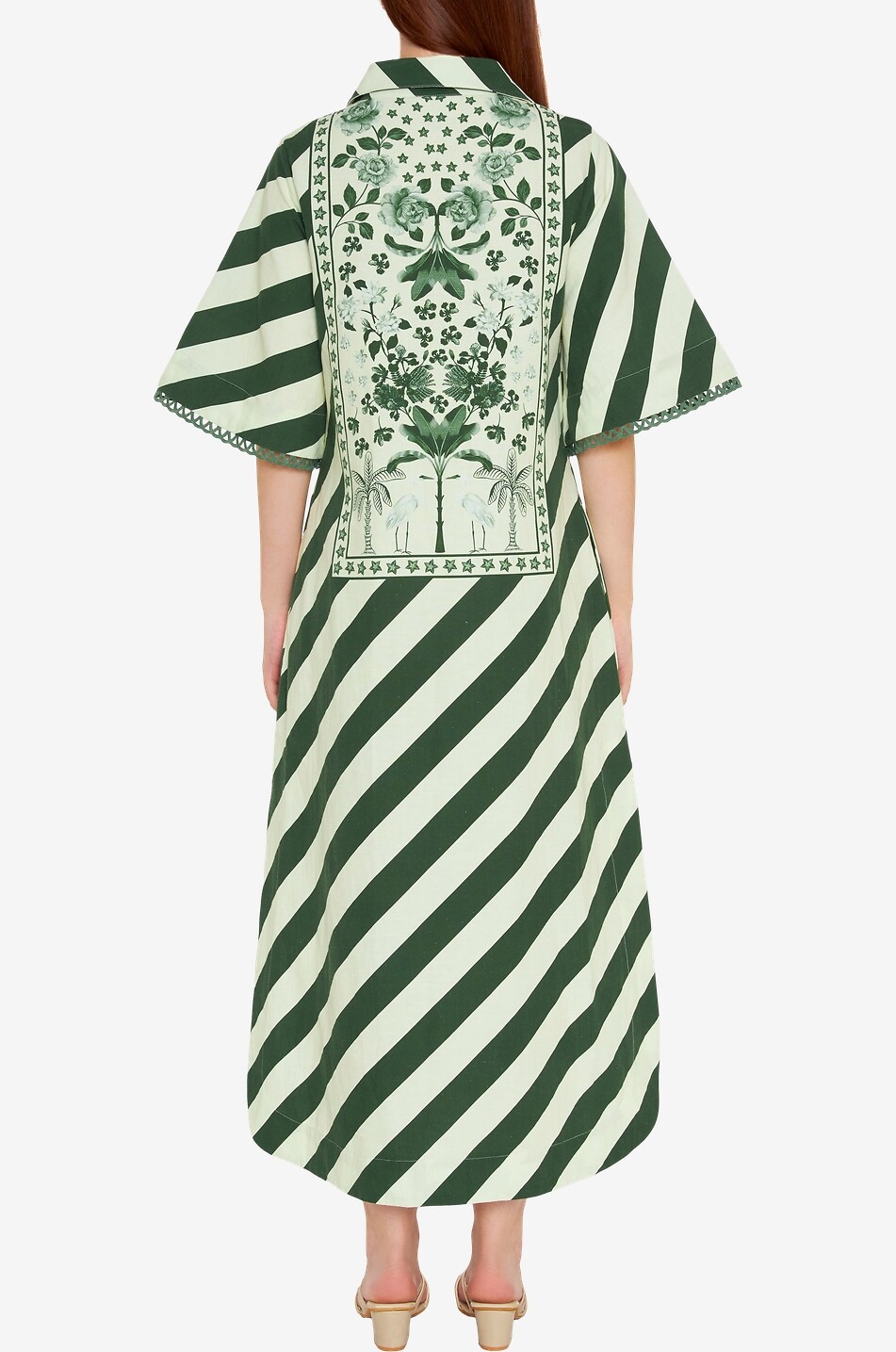 VERANDAH Summer striped shirt collar midi dress Women MULTI COLOURED 4