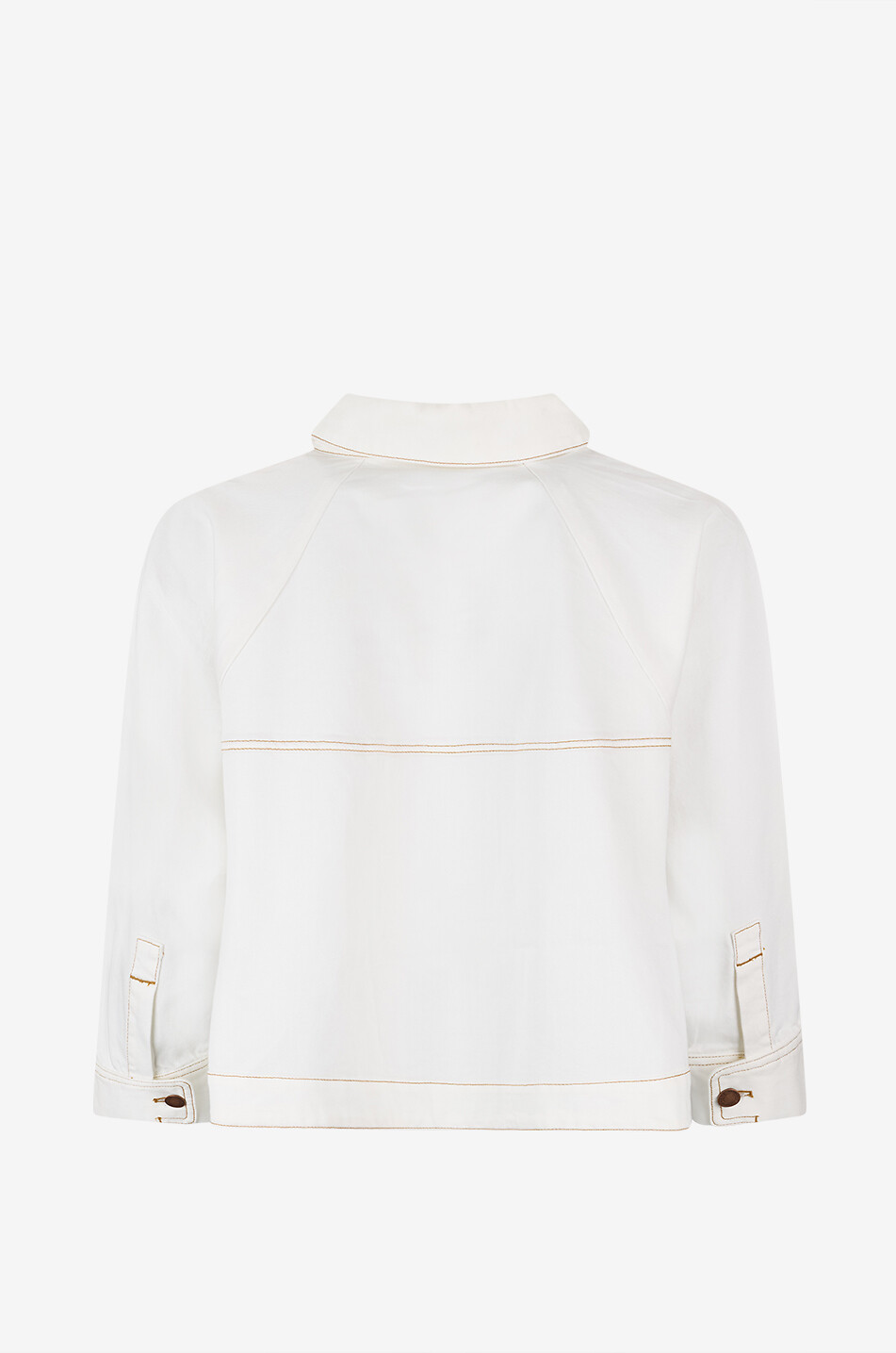 HEMISPHERE Kurze Hemdkragenjacke aus Baumwolldenim Damen WEISS 2