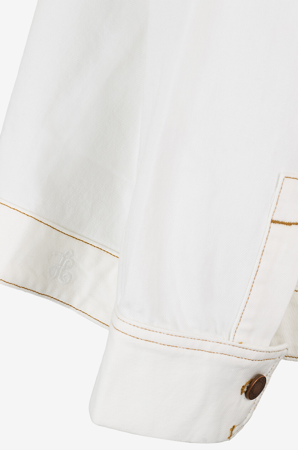 HEMISPHERE Kurze Hemdkragenjacke aus Baumwolldenim Damen WEISS 3