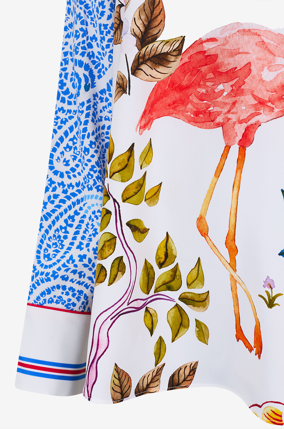 HERZENS Long-sleeved V-neck blouse in printed silk Women MULTI COLOURED 3