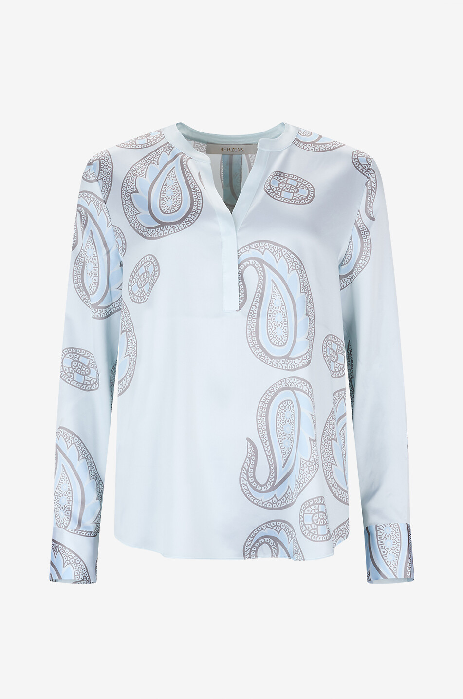 HERZENS V-neck paisley printed silk blouse Women LIGHT BLUE 1