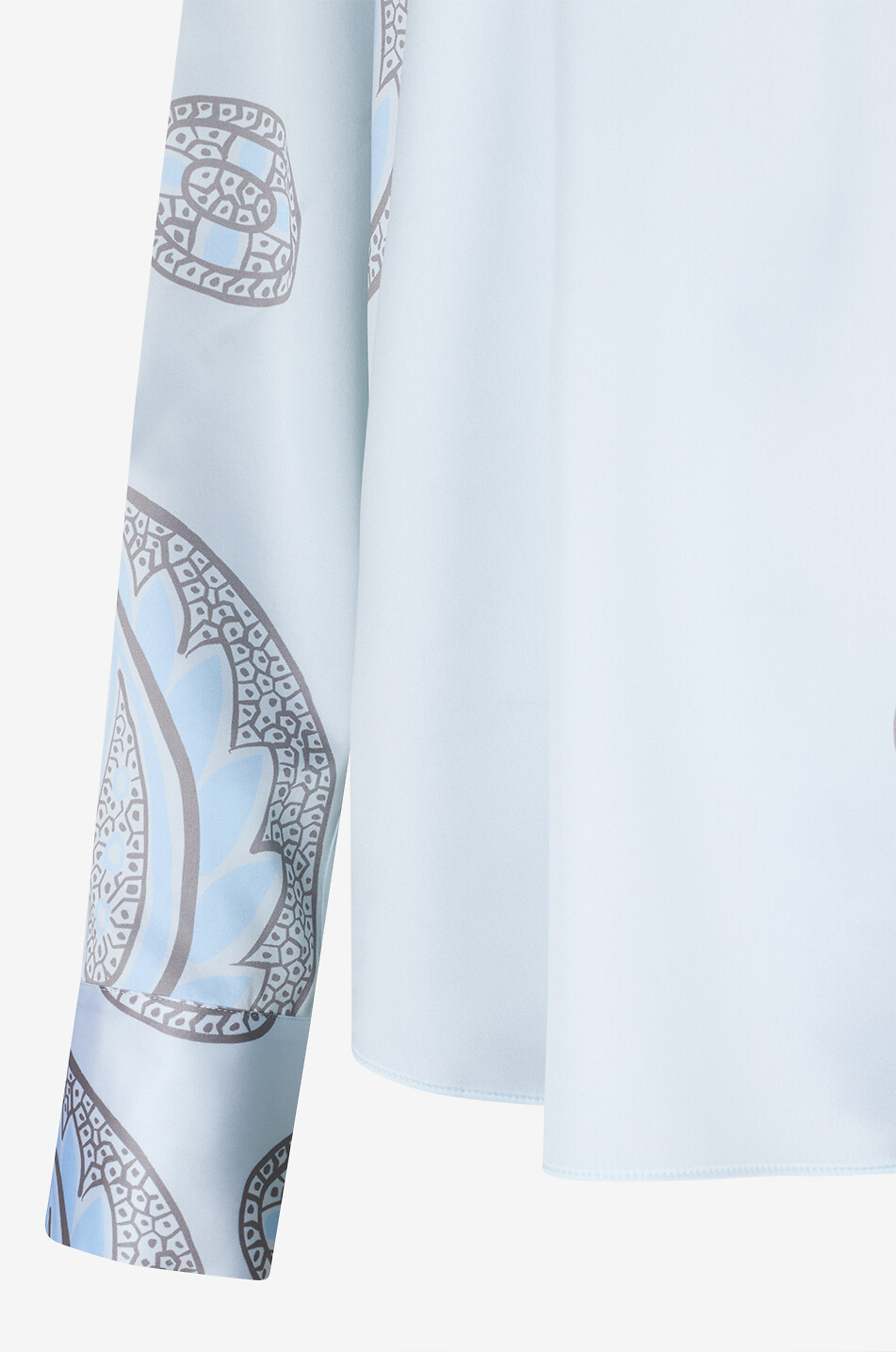 HERZENS V-neck paisley printed silk blouse Women LIGHT BLUE 3