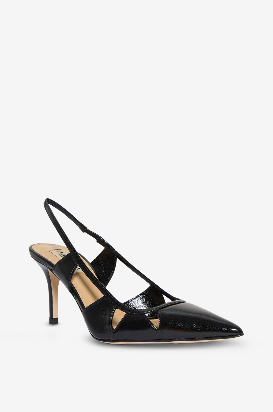 Savona patent leather slingback pumps