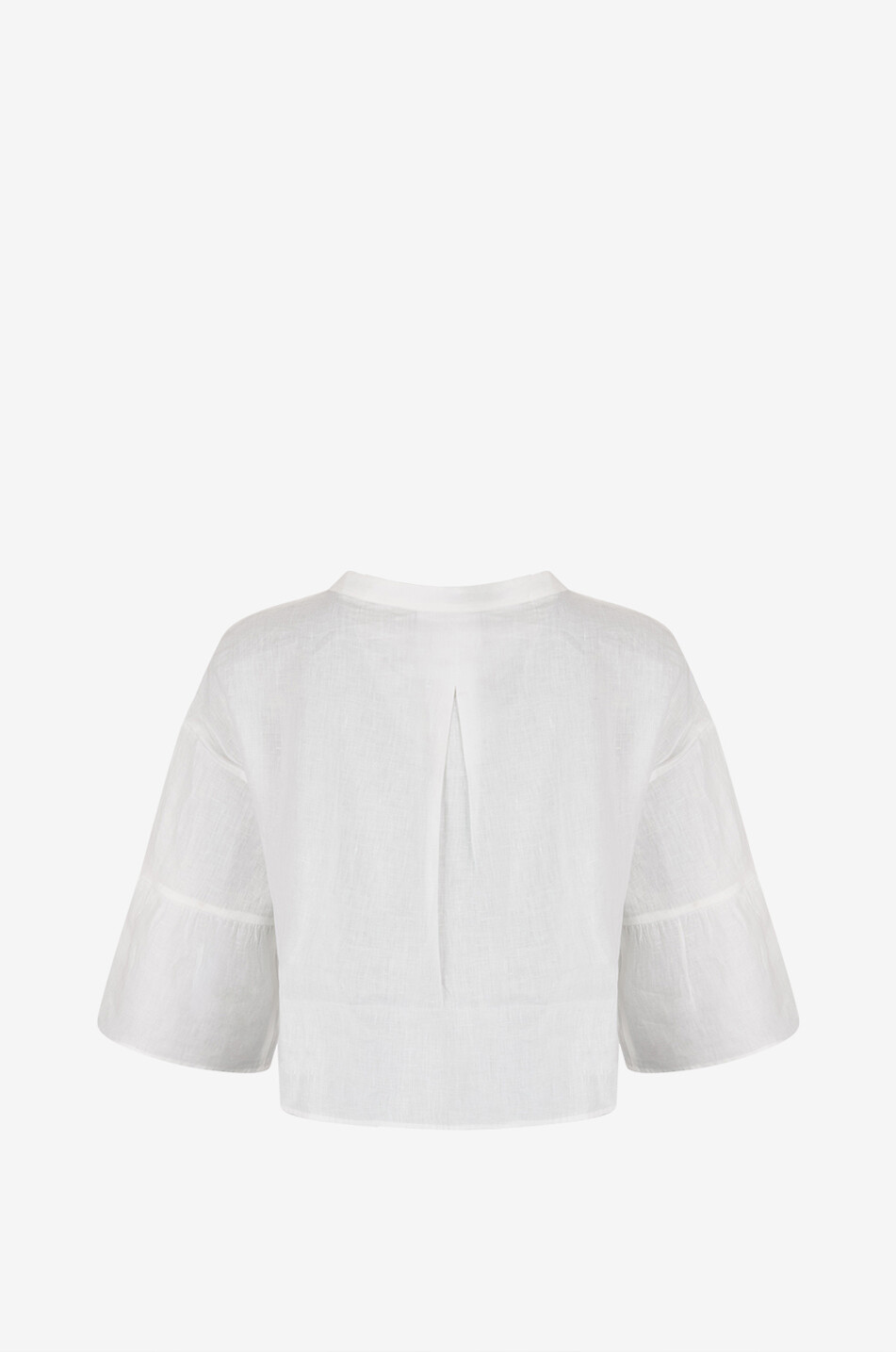 HEMISPHERE Oversized round-neck linen shirt Women WHITE 2