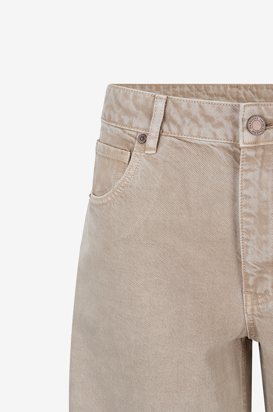 HEMISPHERE Wide-leg trousers in blended cotton denim Women LIGHT BROWN 3
