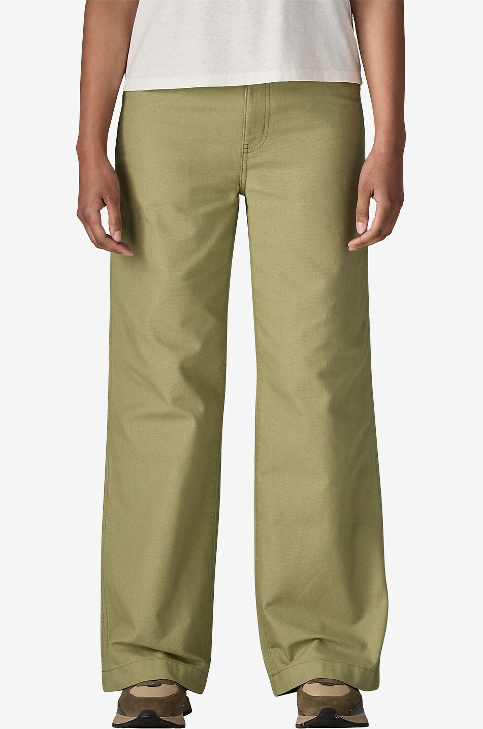 PATAGONIA Pantalon large en coton organique Point Reyes Canvas Femme KAKI 2