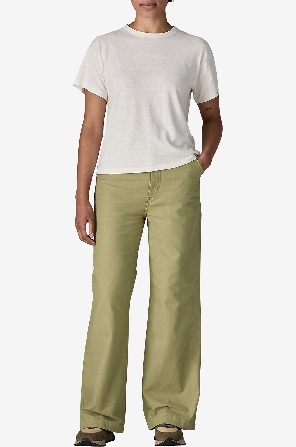 PATAGONIA Pantalon large en coton organique Point Reyes Canvas Femme KAKI 5