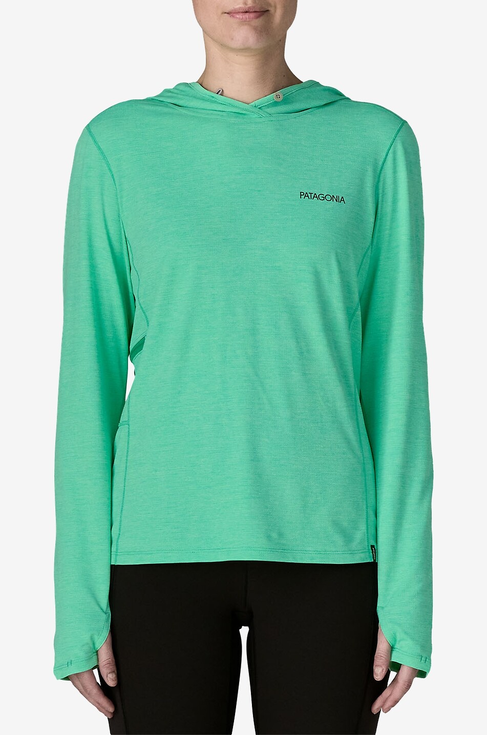 PATAGONIA Sweat-shirt à capuche imprimé Capilene Cool Sun Femme VERT 2