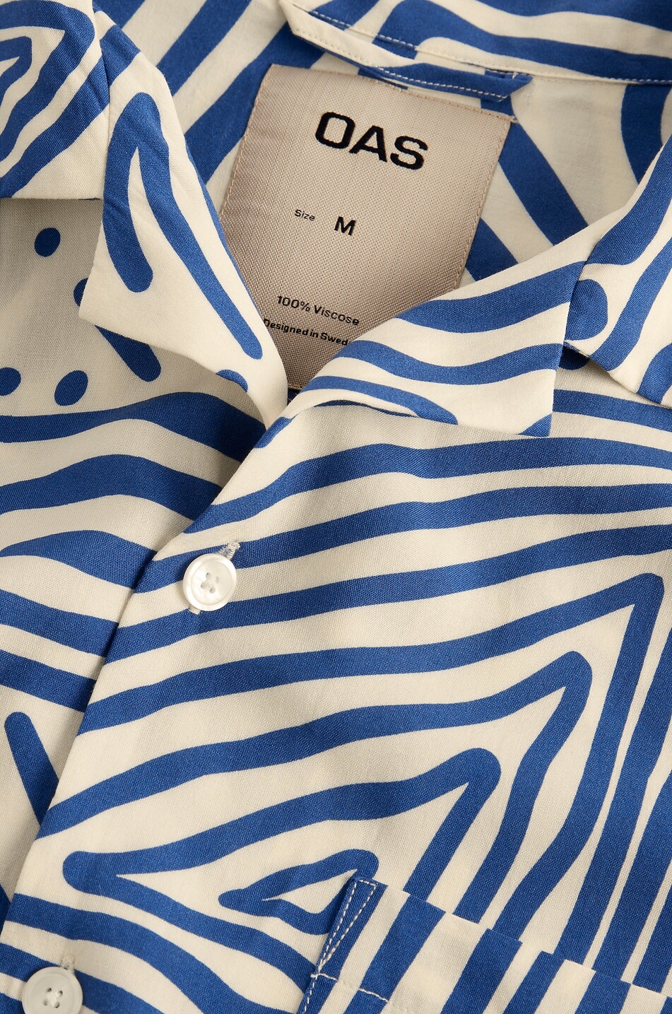 OAS Eldovado printed viscose Cuban collar shirt Men BLUE 6