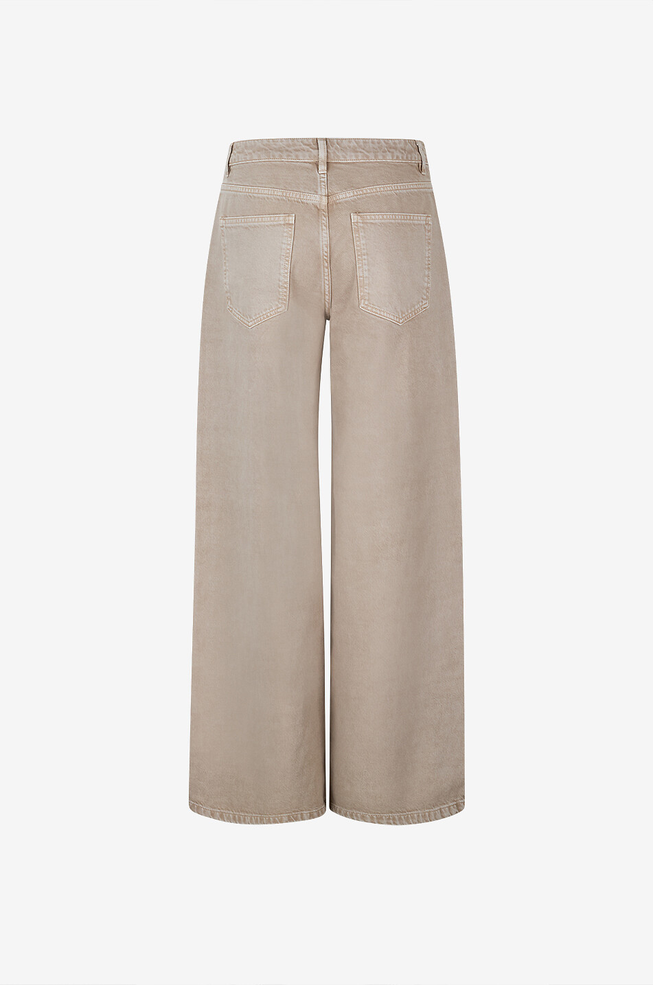 HEMISPHERE Wide-leg trousers in blended cotton denim Women LIGHT BROWN 2