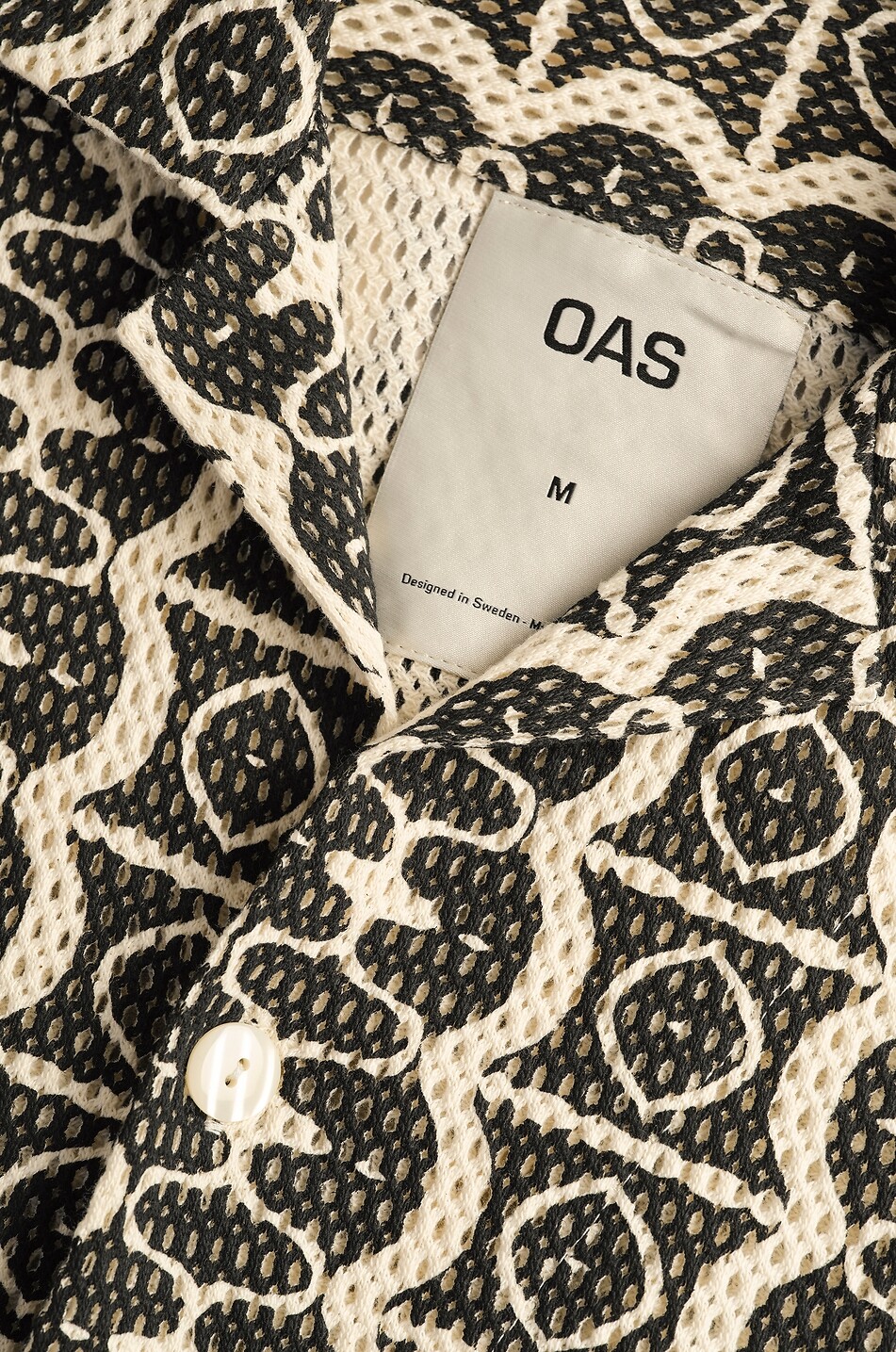 OAS Kurzarm-Hemd aus Mesh Hypnotise Cuba Net Herren SCHWARZ 6