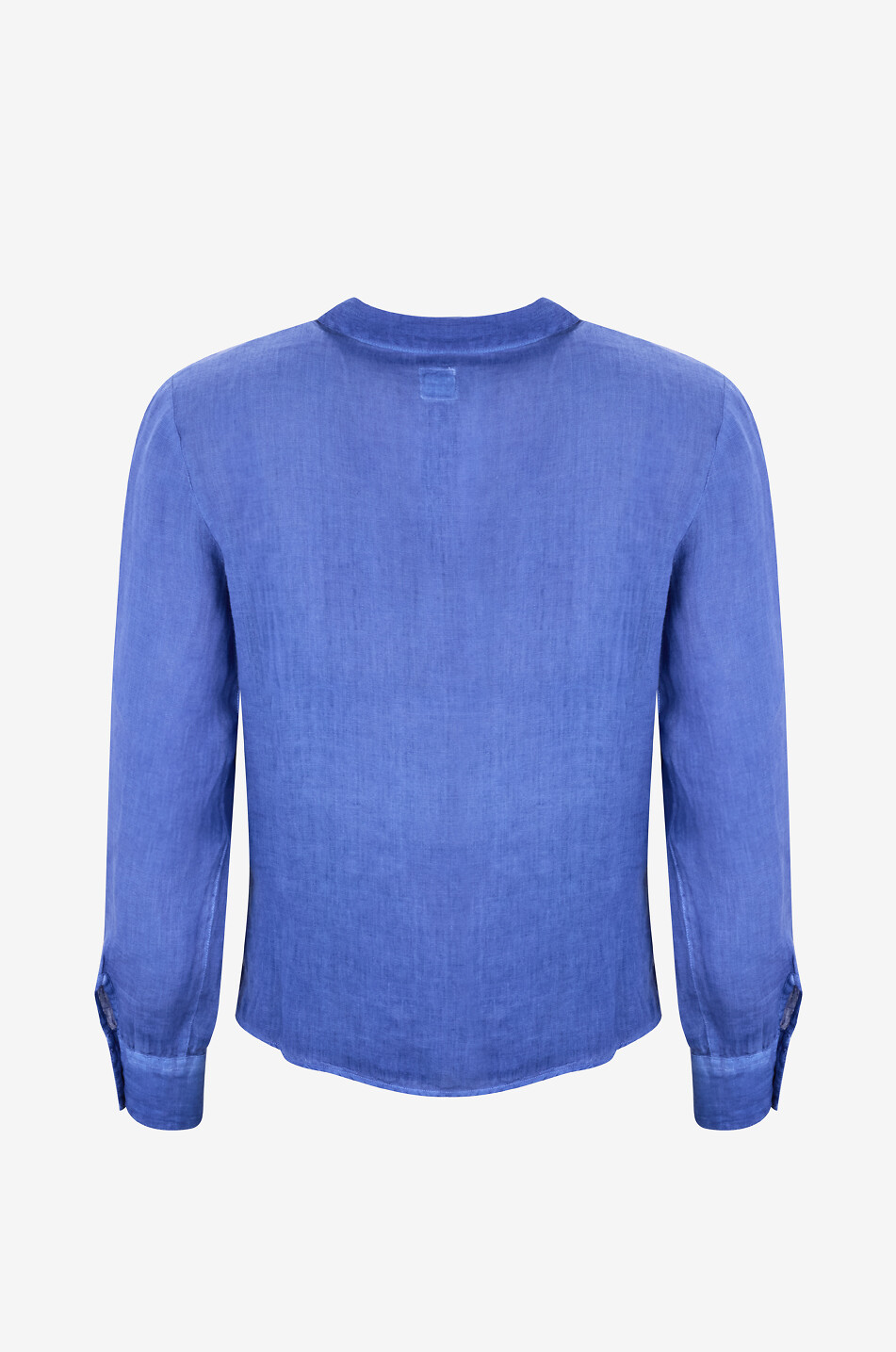 120% LINO Chemise à nouer devant en lin Femme BLEU FONCE 2