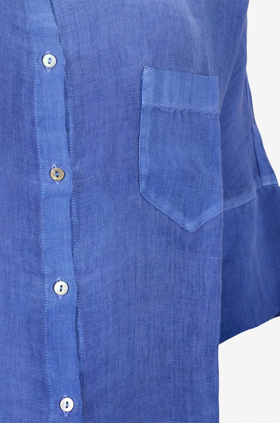120% LINO Oversized short-sleeved linen shirt Women DARK BLUE 3