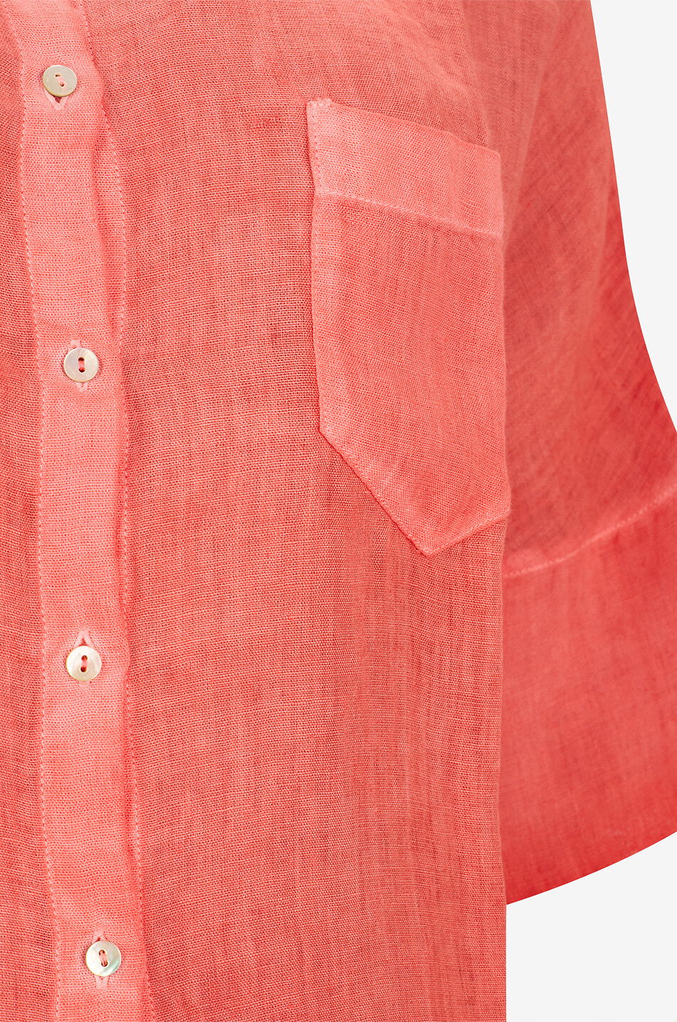 120% LINO Oversized short-sleeved linen shirt Women MEDIUM RED 3