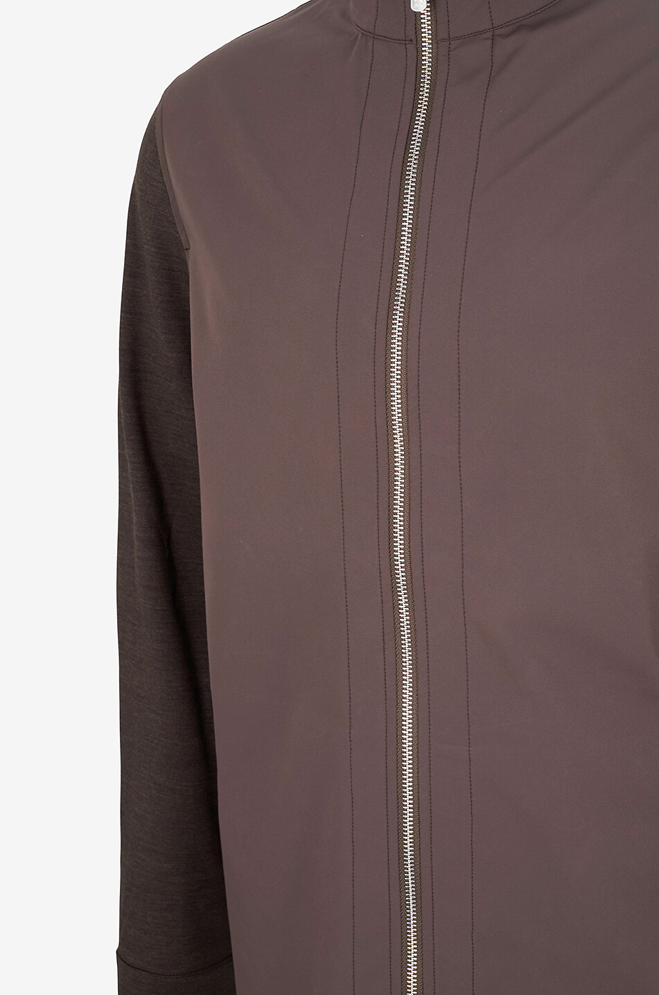 MARCO PESCAROLO Veste survêtement bi-matière en laine Key Homme MARRON FONCÉ 3
