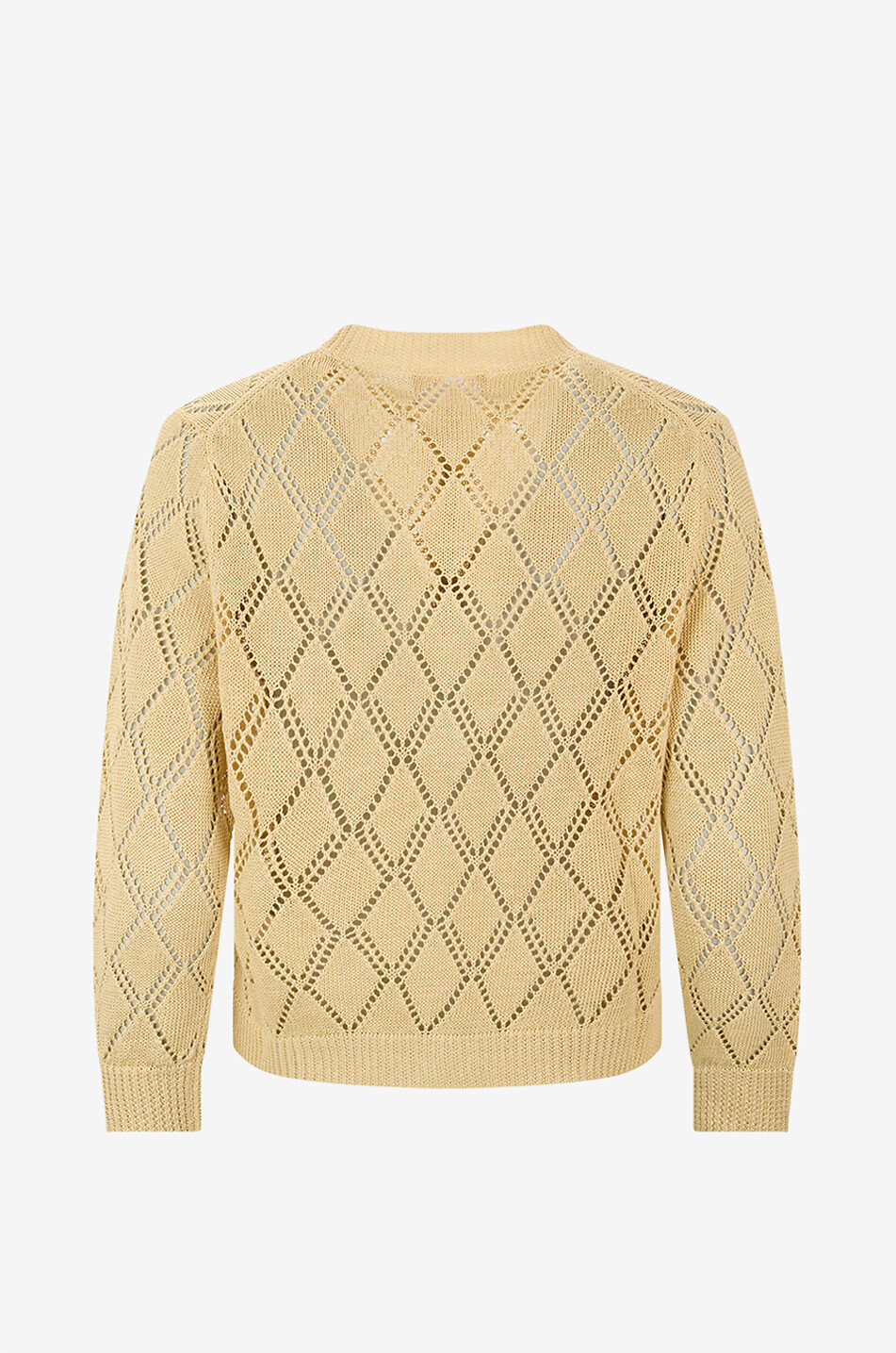 HEMISPHERE Cardigan mit Rundhalsausschnitt aus Leinen mit Strukturstrick Damen GELB 2