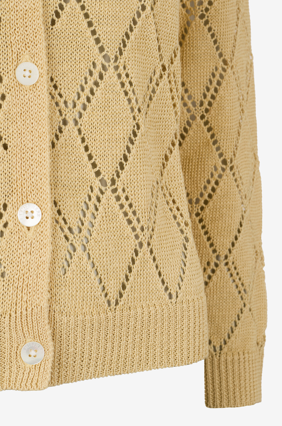 HEMISPHERE Cardigan mit Rundhalsausschnitt aus Leinen mit Strukturstrick Damen GELB 3