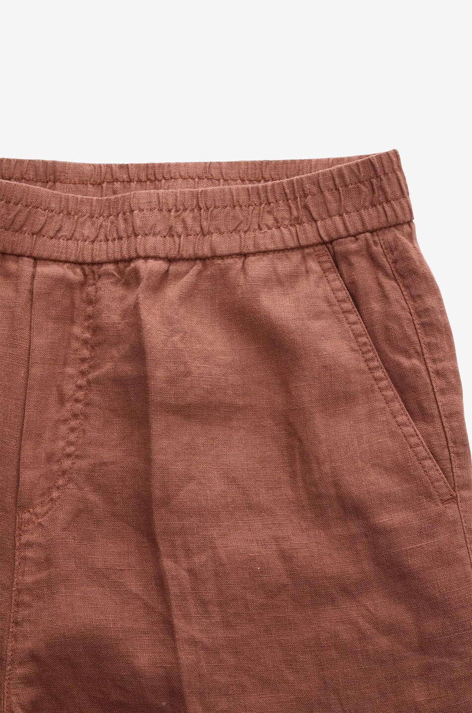 04651/ Straight-leg linen trousers Men DARK RED 3