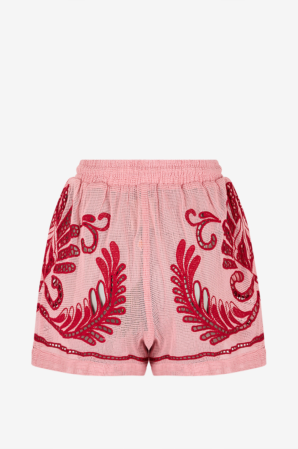 FARM RIO Short brodé en filet de coton Arabesc Femme ROSE 2