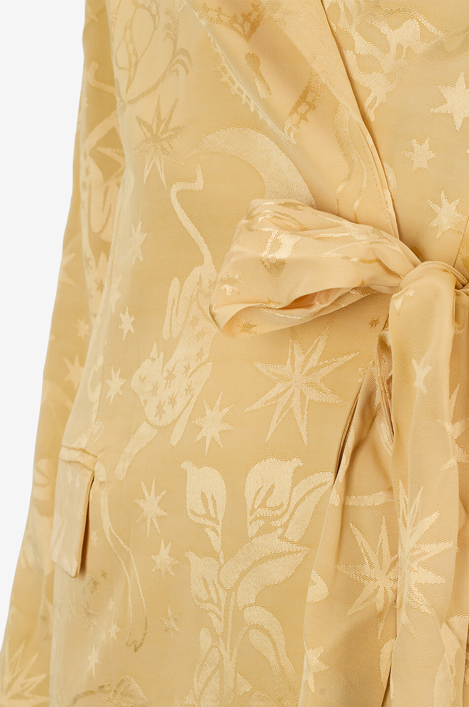 FARM RIO Oversized viscose jacquard notched lapel blazer Women LIGHT YELLOW 7