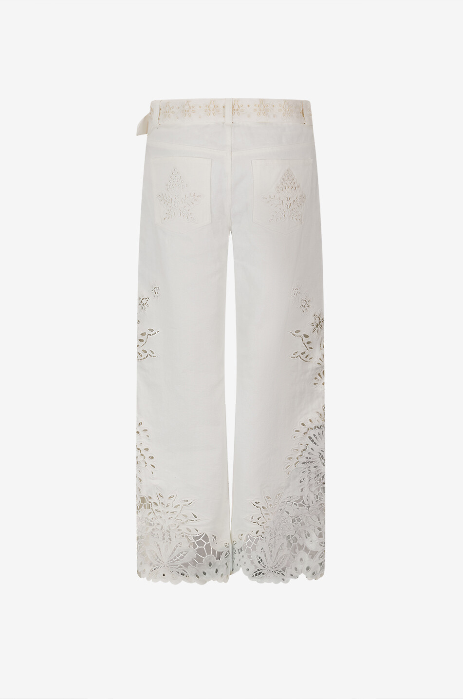 FARM RIO Boho Beauty cotton broderie anglaise straight-leg trousers Women WHITE 2