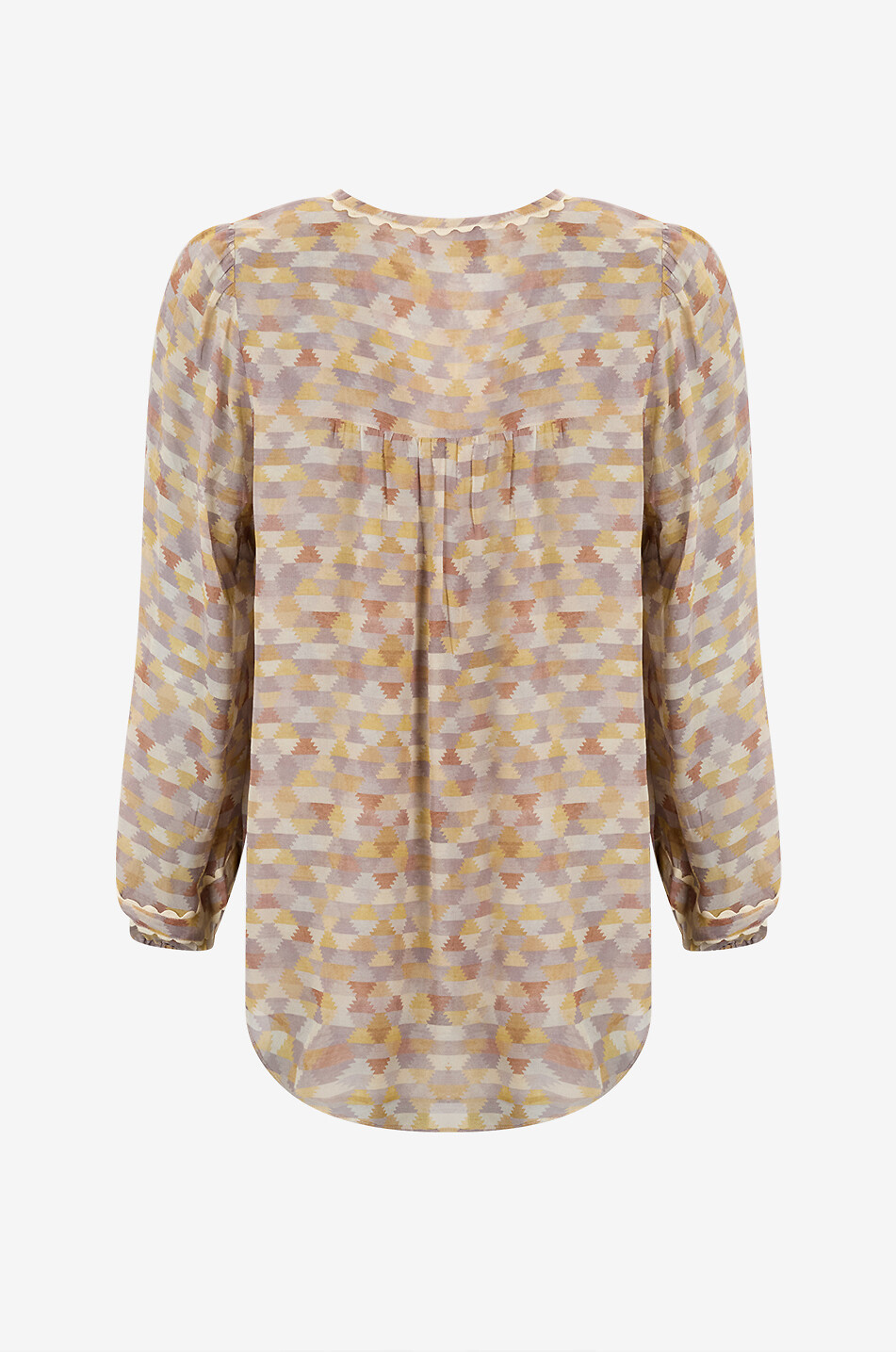 HEMISPHERE Oversized puffed-sleeve blouse in printed viscose Women MULTI COLOURED 2