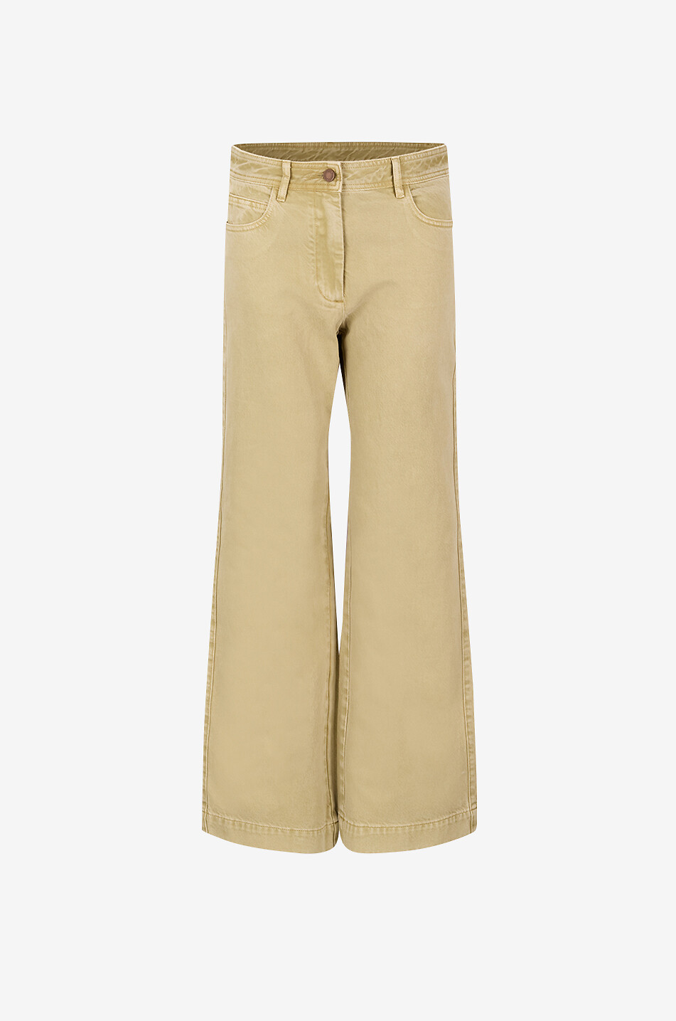 Wide-leg straight denim jeans