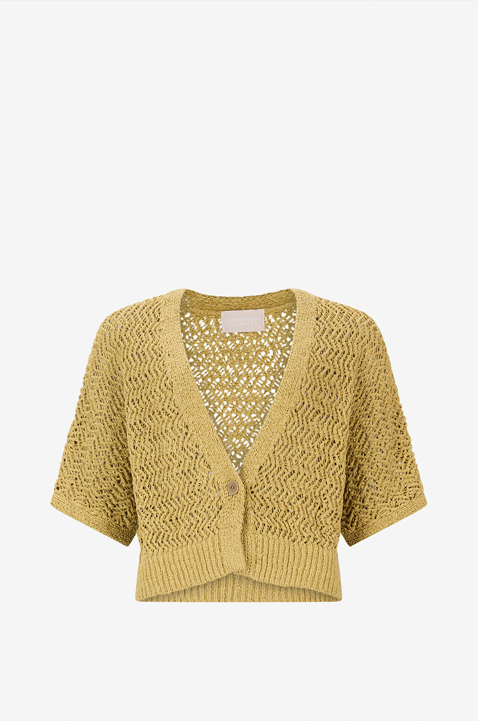 HEMISPHERE Cardigan V-neck cotton crochet Women DARK GREEN 1