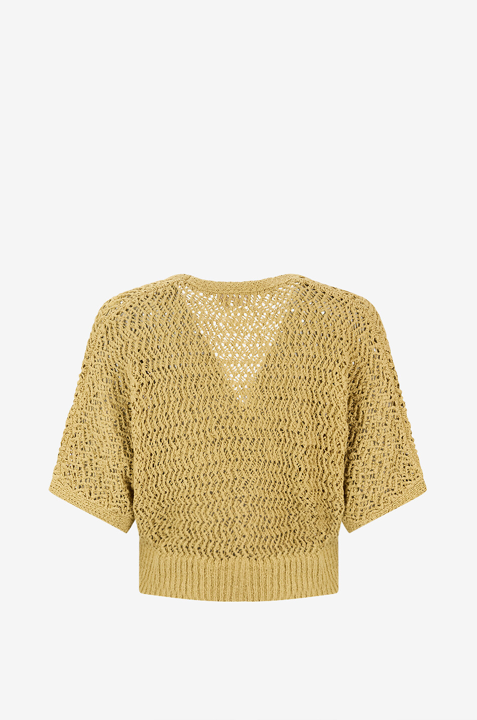 HEMISPHERE Cardigan V-neck cotton crochet Women DARK GREEN 2