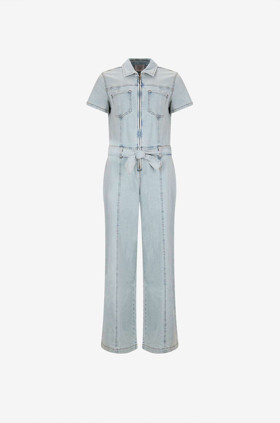 HEMISPHERE Combinaison à col chemise en coton mélangé Femme BLEU CLAIR 1