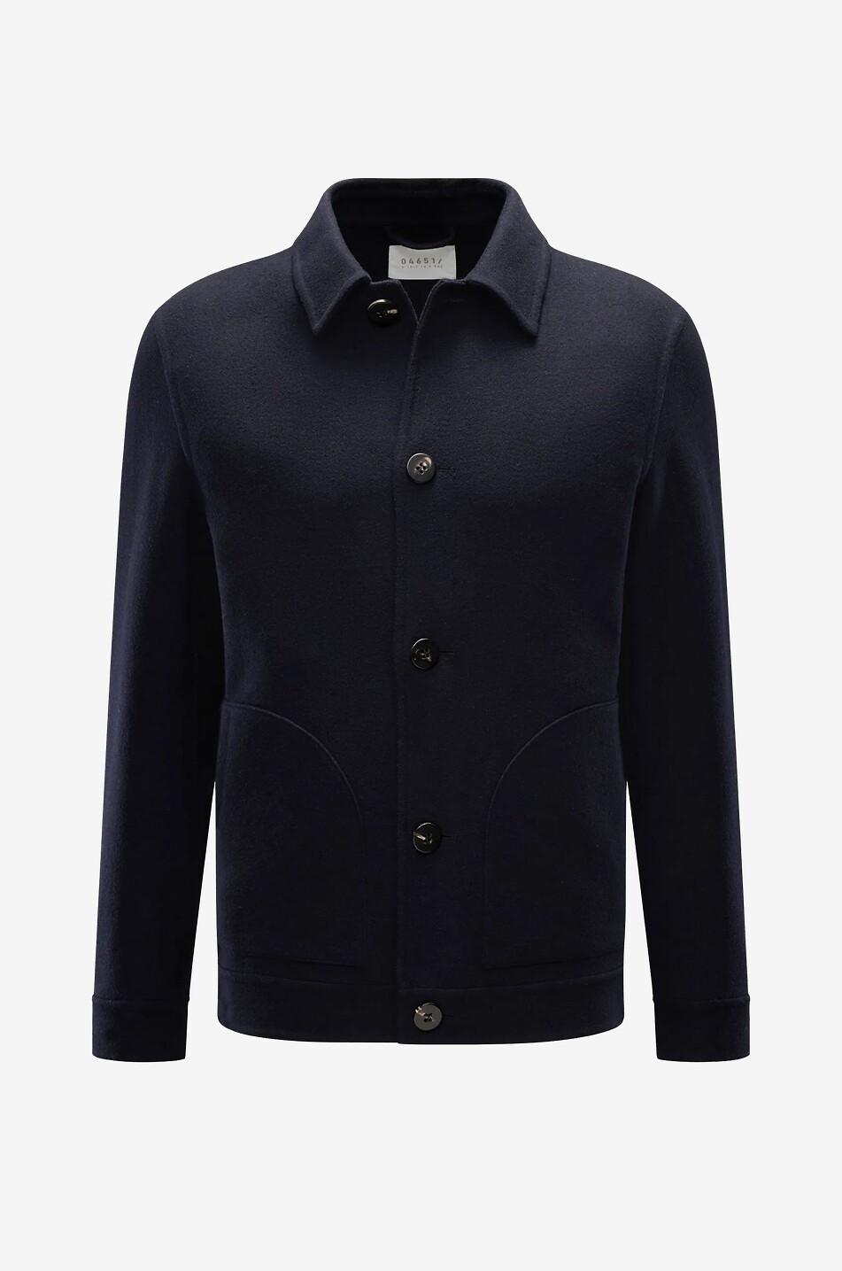 04651/ Short wool blend shirt collar jacket Men DARK BLUE 1