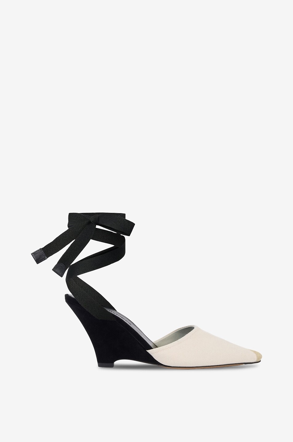 JACQUEMUS Mules à talon compensé en toile Les Espadrilles Hautes Femme Beige clair 1