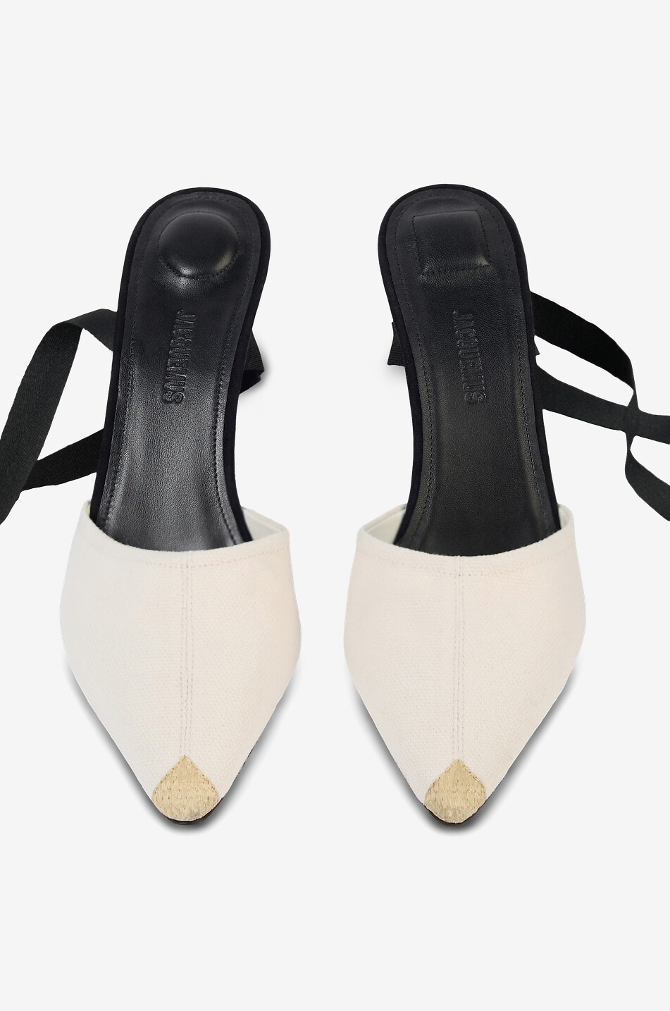 JACQUEMUS Mules à talon compensé en toile Les Espadrilles Hautes Femme Beige clair 2