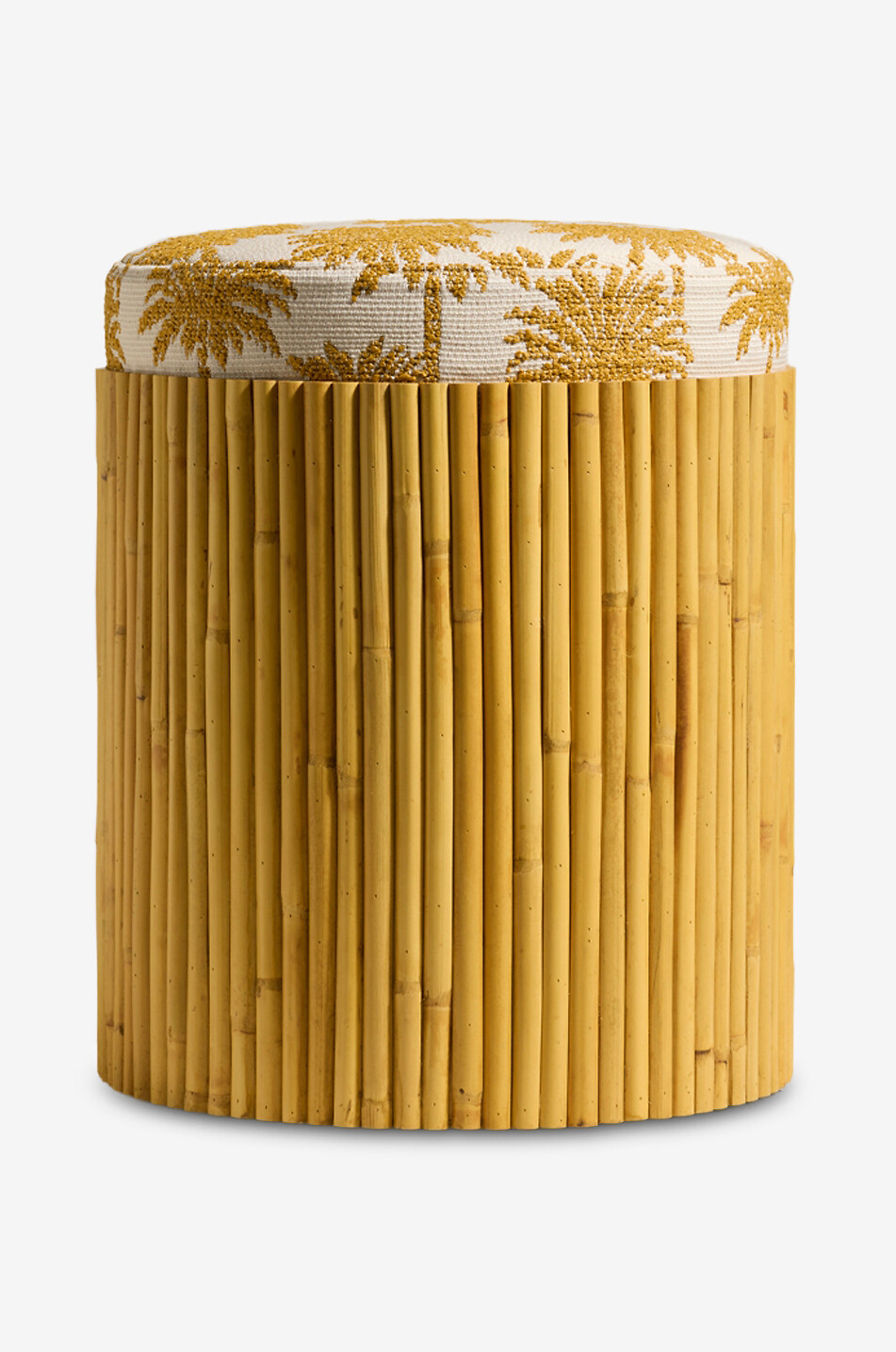 MAISON SARAH LAVOINE Riviera palm motif rattan pouf Home MULTI COLOURED 1