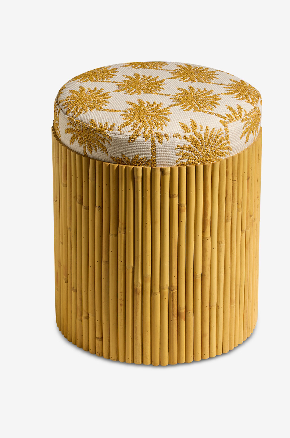 MAISON SARAH LAVOINE Riviera palm motif rattan pouf Home MULTI COLOURED 2