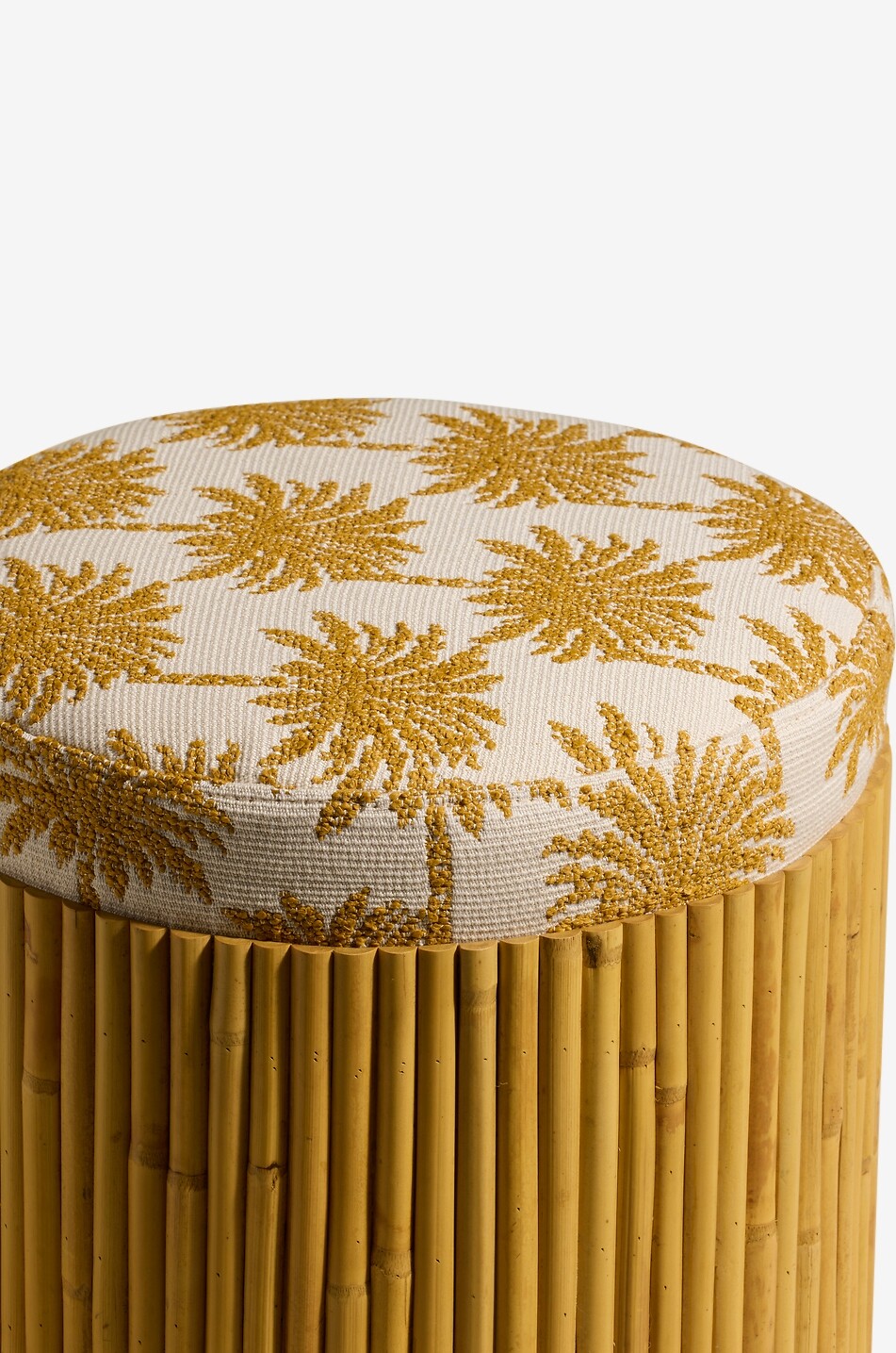 MAISON SARAH LAVOINE Riviera palm motif rattan pouf Home MULTI COLOURED 3